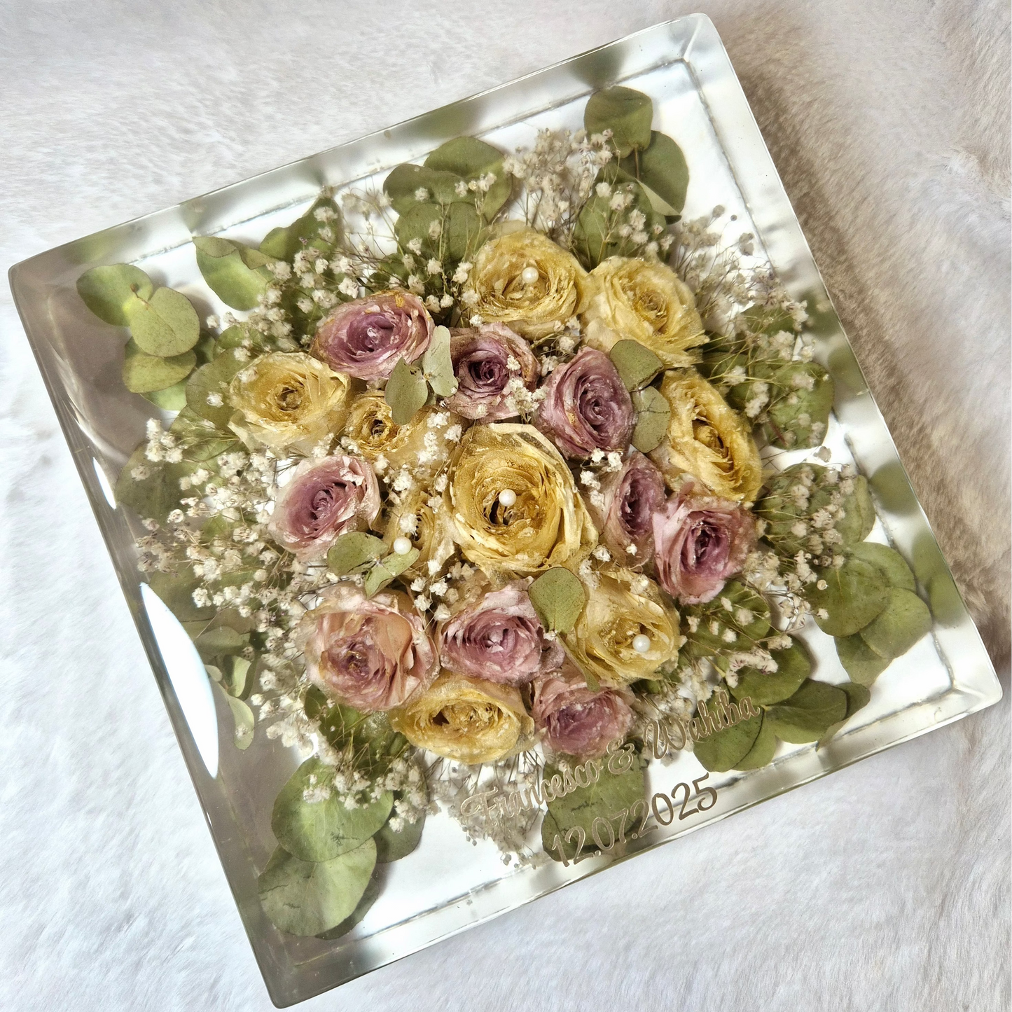 Conservazione bouquet sposa - forma quadrata