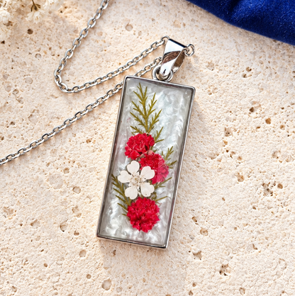 Ciondolo Hanami | Argento, fiori e resina