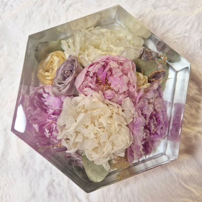 Bridal bouquet preservation - hexagonal shape