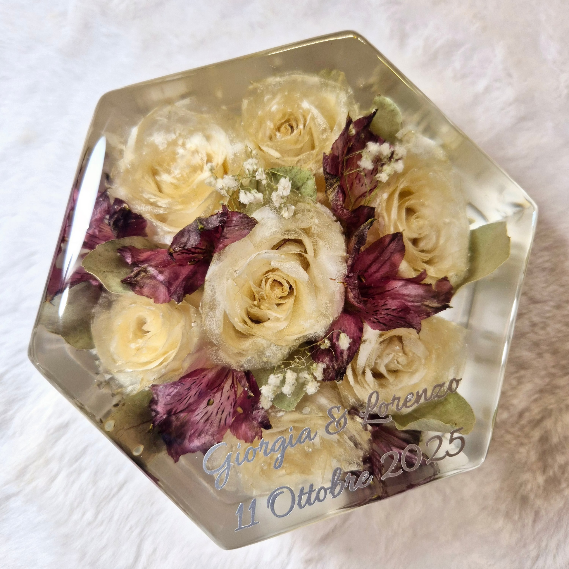bouquet bosposa in resina-esagono