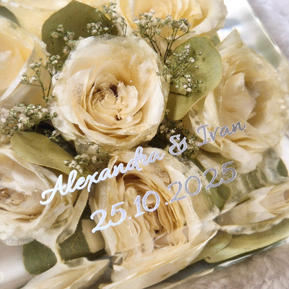 Conservazione bouquet sposa - forma quadrata