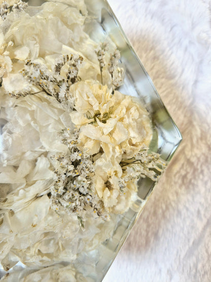Bridal bouquet preservation - hexagonal shape