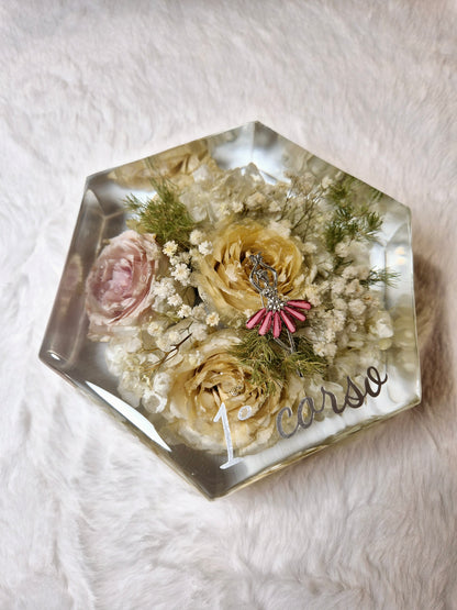 Bridal bouquet preservation - hexagonal shape