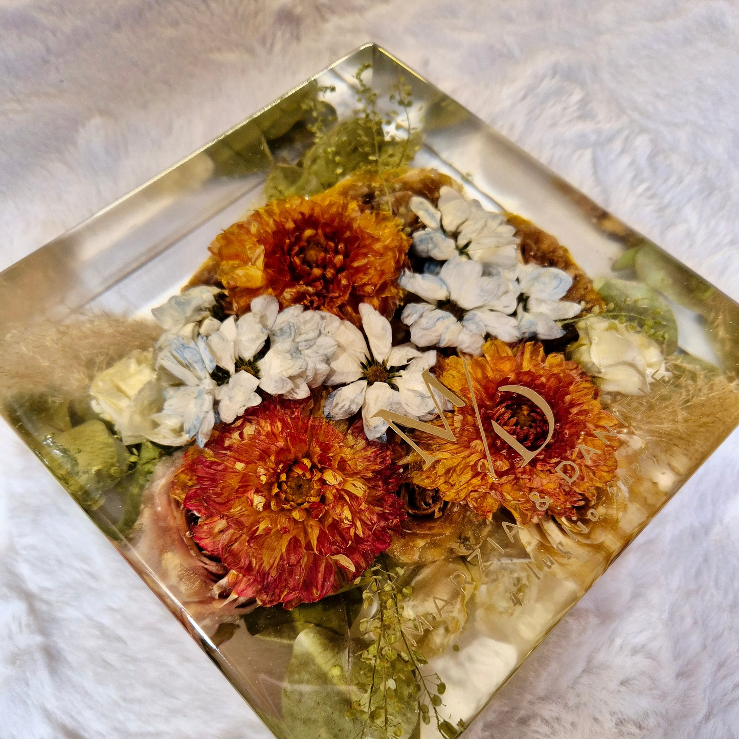 Conservazione bouquet sposa - forma quadrata