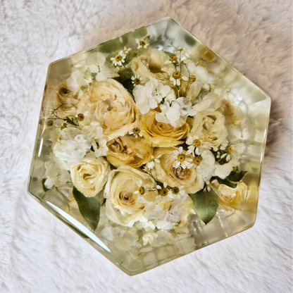 Bridal bouquet preservation - hexagonal shape